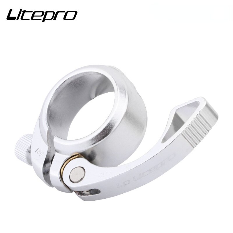 Litepro 41mm Seat Tube Clamp Red Black Gold Silver Folding Bicycle Aluminum Alloy Tube Clamp Suitable for 33.9mm Seat Tube: Silver
