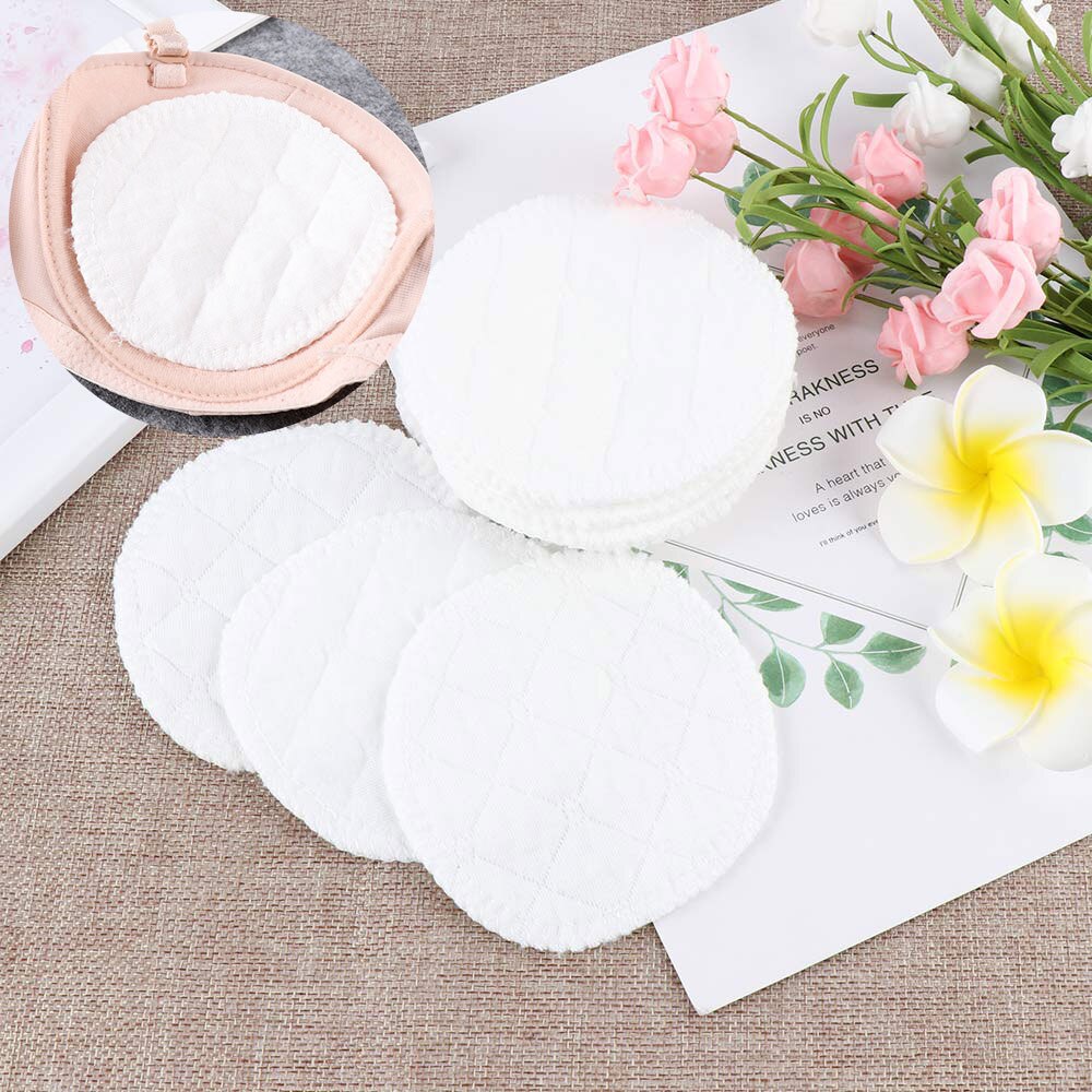 12Pcs Reusable Nursing Breast Pads Washable Soft Absorbent 3 Layers Pure Cotton Anti-overflow Baby Breastfeeding Pad