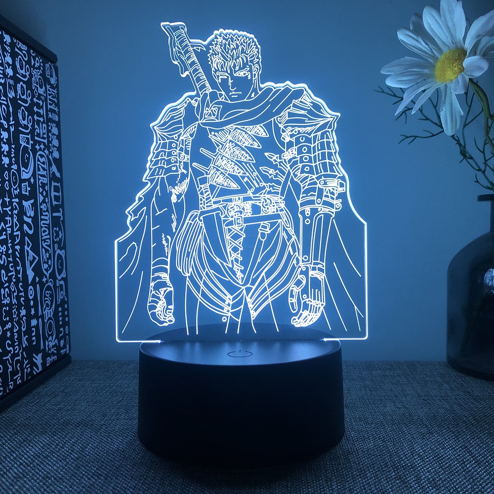 Anime Led Licht Berserker Guts Figur für Schlafzimmer Dekorative Nachtlicht Geburtstag Kinderzimmer 3d Tisch Lampe Manga Berserker