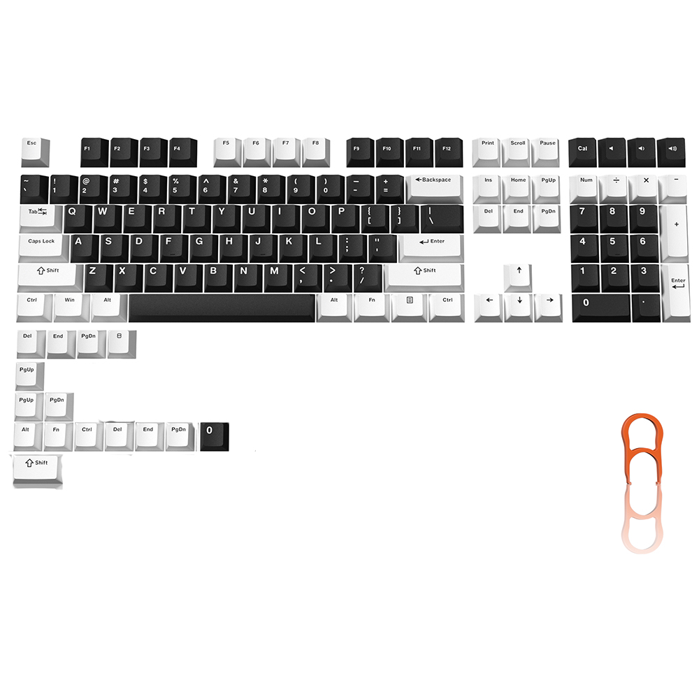 132 Tasten Farbverlauf Lila Kirschprofil PBT-Tastenkappen doppelt Schuss-Tastenkappe für 60 % 65 % 75 % 100 MX schalten mechanische Spielen-Tastatur: WEISS