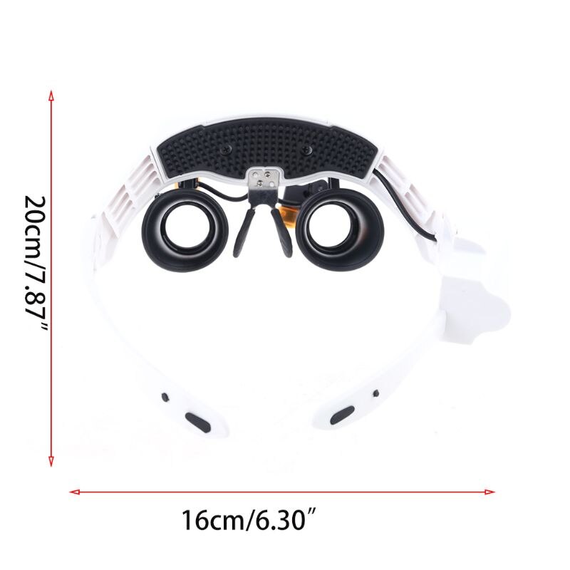 Led lys lampe dobbelt øjenbriller lup linse briller forstørrelsesglas urmager smykker optisk forstørrelse forstørrelsesglas 19qb