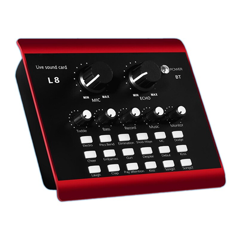 Live Sound Card, Voice Changer Device for PS5//Phone/iPad/Computer,Sound Card with Multiple Funny Sound Effect (L8)