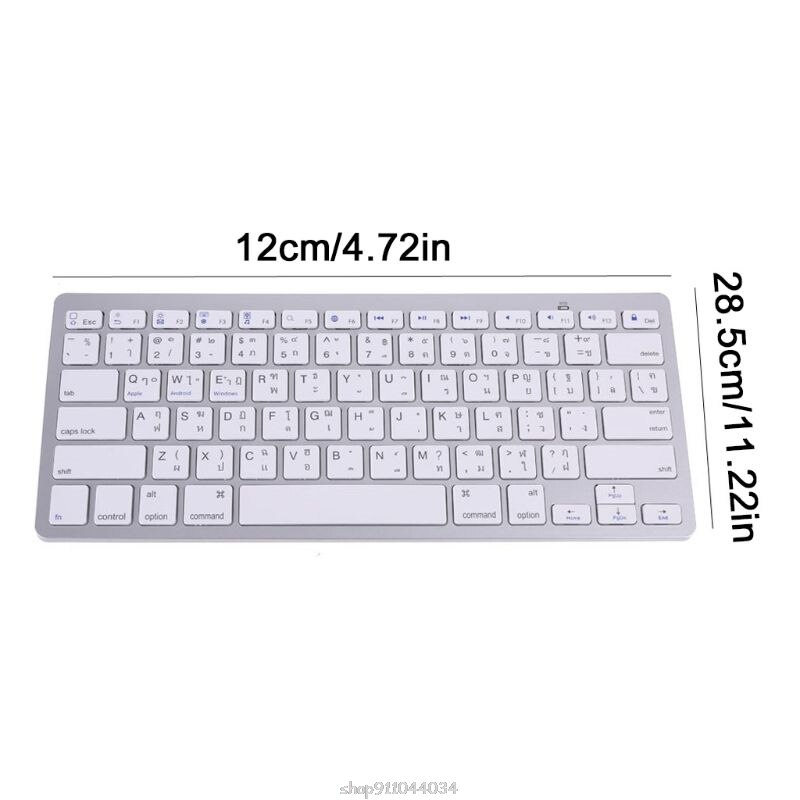 Thailand English Thai 78 Keys Wireless Bluetooth Keyboard for i-Pad Laptop Mac-book Tablet PC Mobile Phone Notebook Ja06 20