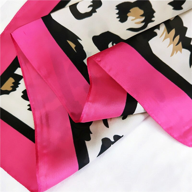 Nueva leopardo patrón cuadrado de seda pañoleta bufanda accesorios para el cuello de las mujeres de impresión de bufandas bolsa abrigo de mango bufanda