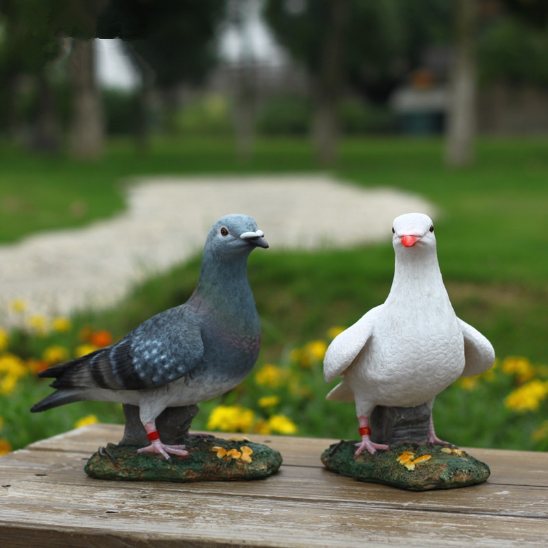 Decoración del hogar escultura de Paloma resina ecológica al aire libre jardín casa accesorios estatua palomas