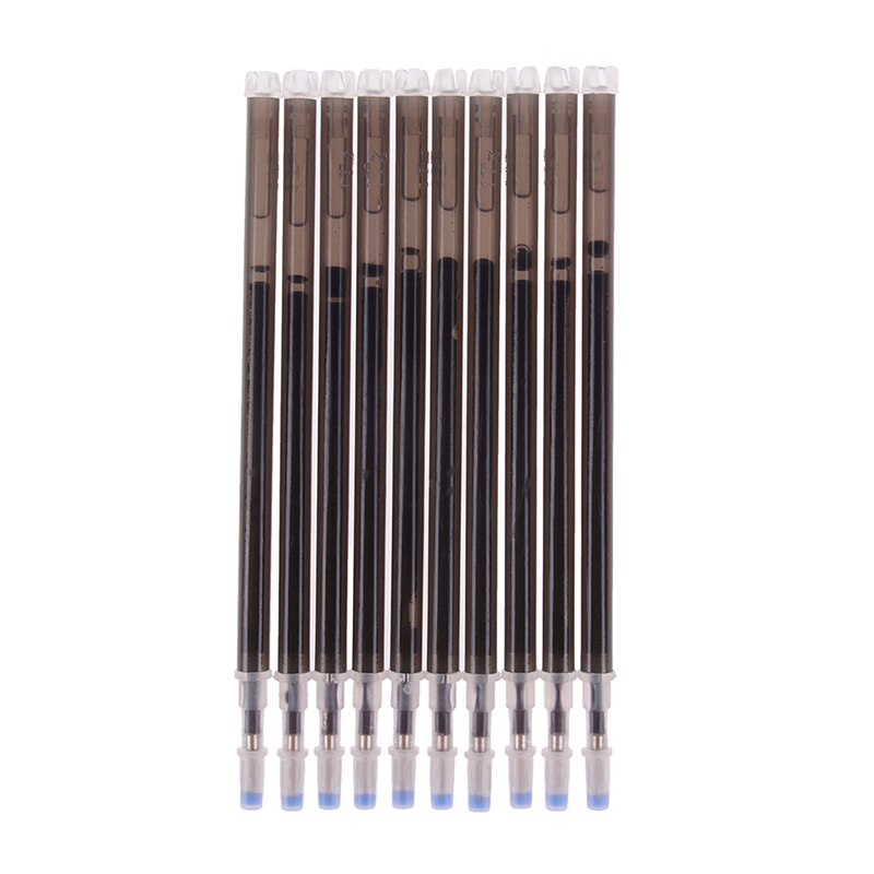 10Pcs/lot Erasable Refill Pens High Temperature Disappearing Fabric Marker Pen for Patchwork Fabric PU Leather Mark Sewing Tool: Black leather fabric