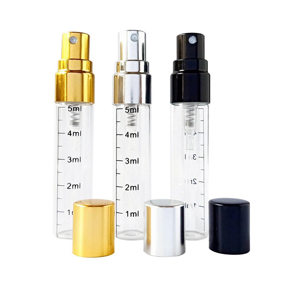 5Ml Glazen Fles Met Schaal, lege Parfumflesjes Verstuiver Spray Flessen Draagbare Reizen Cosmetische Container Make Up Gereedschap 1Pcs