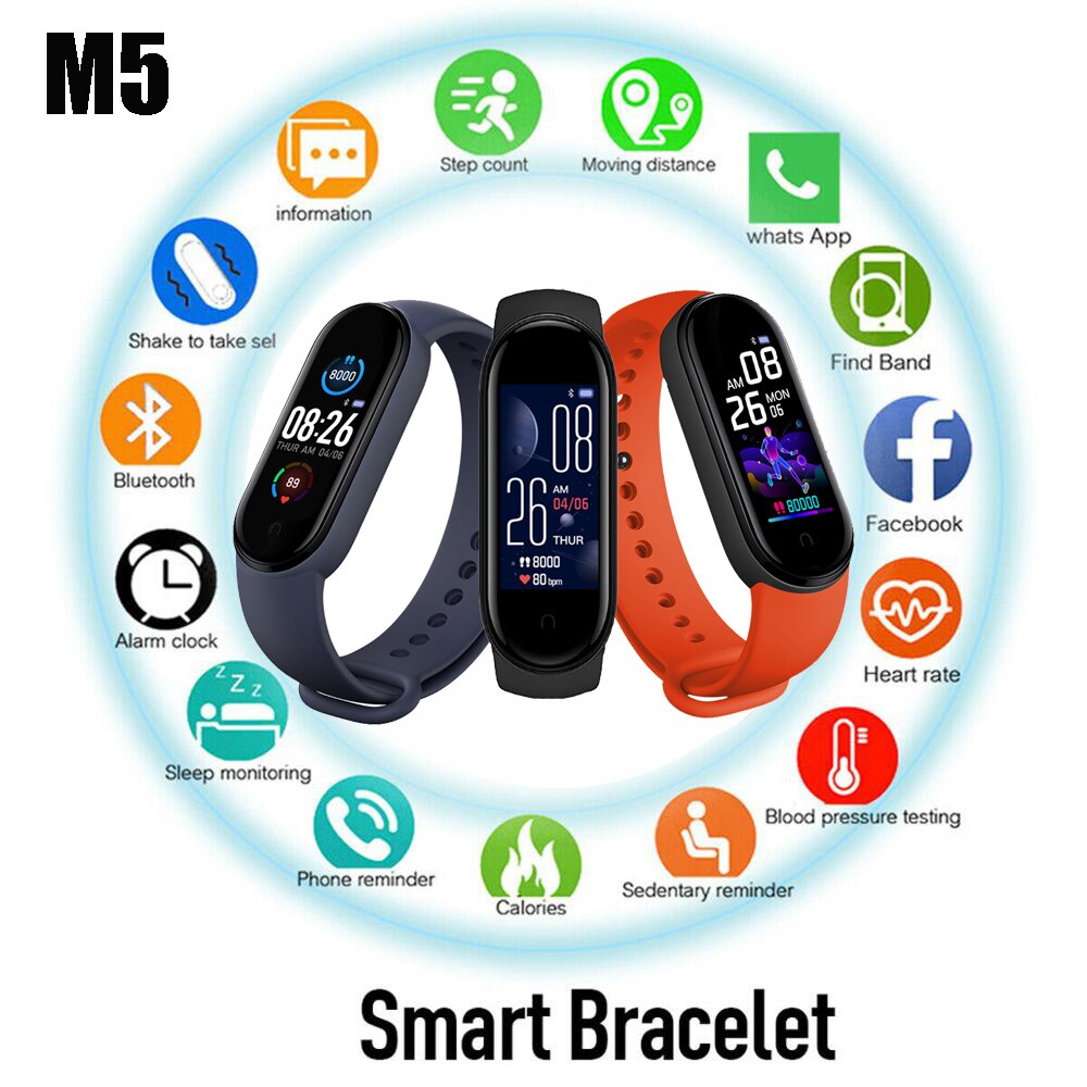 Männer Frauen Clever Uhr M5 Fitness Tracker Herzfrequenz Blutdruck Monitore Mit Bluetooth Wasserdichte Smartwatch Für IOS Android