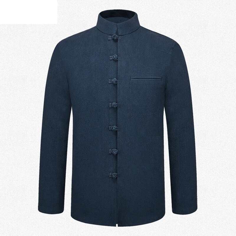 Gråt mærke traditionelle kinesiske mænd & #39 ;s bomuld linned coil knap jakker frakker ml xl xxl 3xl mtj 2015024