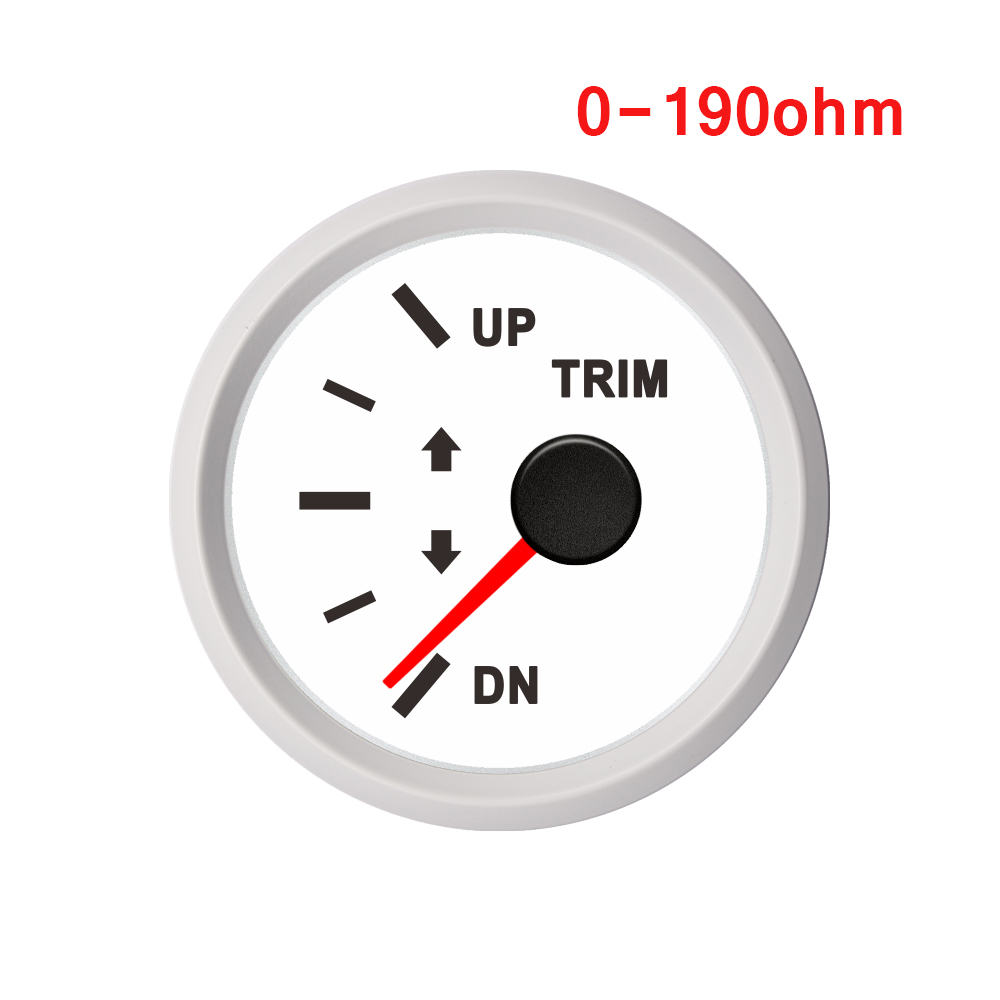 52mm up dn trim mätare 0-190 ohm båt trim mätare marin trim tilt indikator för inombords utombordsmotor bil motorcykel trim mätare: Ww 0-190 ohm