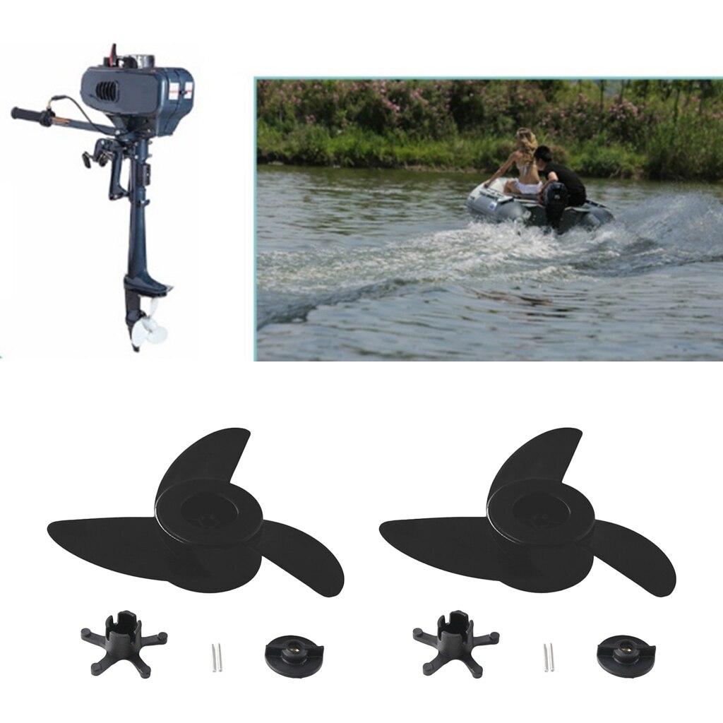 2 Stuks Power Prop Kit 3-Bladen (1 Cm Binnenste Gat Diameter) elektrische Trolling Motor Buitenboordmotor/Propeller Kit Voor ET44L ET54L D65L