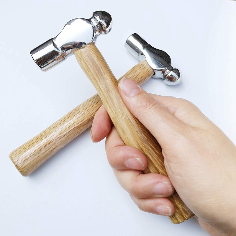 Jewelry Making Supplies Tools Jewelry Mini Hammer 6 Inch Ball Peen Hammers Chasing Hammer For Leather Craft 2Pcs Retail