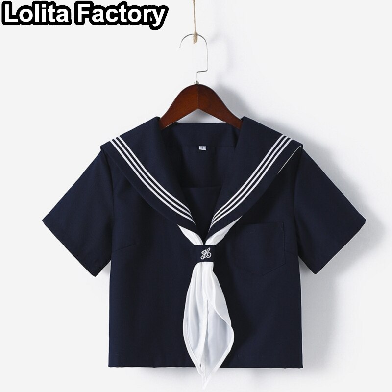 Japanese Women JK uniform Navy Blue Short/long Sleeve School Uniforms For Girls College Sailor Pleated Skirt JK Sets Uniform
