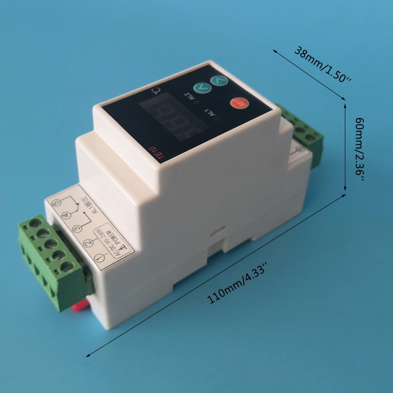 2 Manier Relais Uitgang Temperatuur Alarm Controller Din Rail Thermostaat Met Sensor 40 ~ 110 ℃ Geen Nc Gemeenschappelijke Uitgang 7A/250VAC