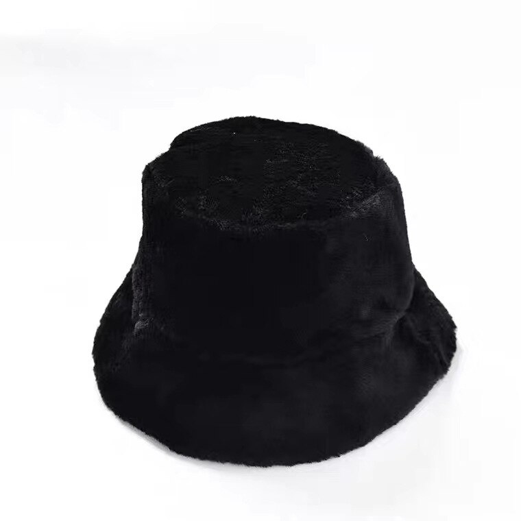 Kunstig pels flad top hætte vinter spand hatte til kvinder mænd afslappet solid damer tyk varm fløjl, at gå hat plys bob