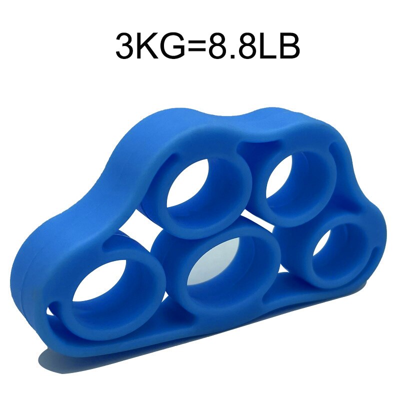 Silicone Finger Gripper Gym Hand Grip Resistance Band Wrist Stretcher Elastic Five Finger Expander Strength Trainer Exercise: Gold