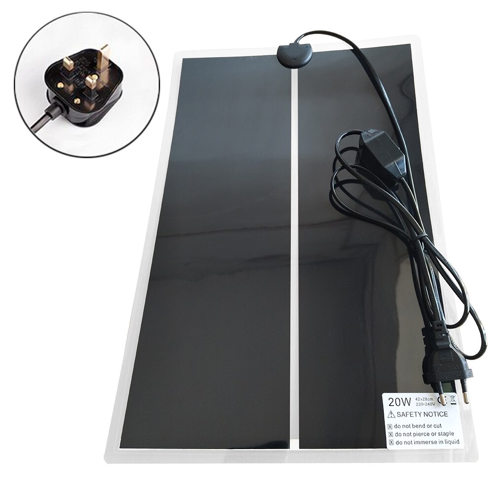 5W-20W Temperature Controller Pet Multi Size Reptile Heat Mat Reptile Incubator Tuning Switch Heating Pad Accessories Us Eu Plug: 20W UK Plug