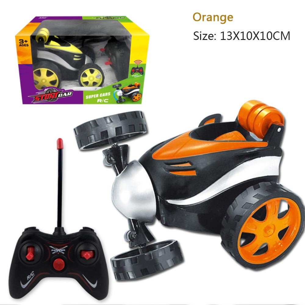 Micro Stunt Dansen Rc Auto Tuimelen Elektrische Gecontroleerde Plastic Mini Auto Grappig Rolling Roterende Wiel Voertuig Speelgoed Rc Kid: Oranje