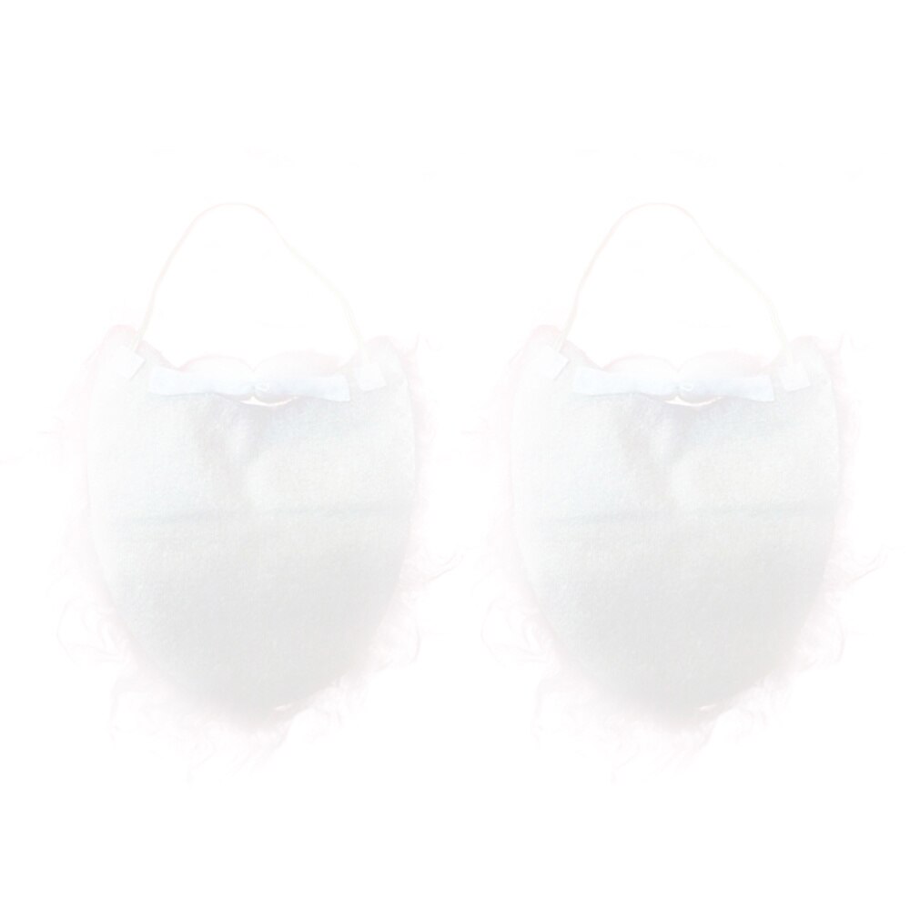 2pc Xmas Santa Claus Curly Wig and Beard for Christmas Performance Props Beard (White): Default Title