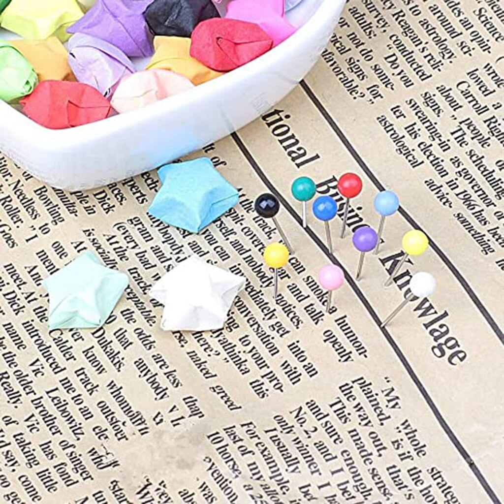 100pcs Colour Pearlescent Needle Cross-Stitch Needle Socket Sewing Location Pearl Fixed Needle With Large Head Sewing Beedle