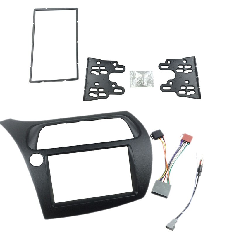 För honda civic dubbel din fascia radio dvd stereo cd panel instrumentbräda montering installation trim kit ansiktsram ram med kabelhärva