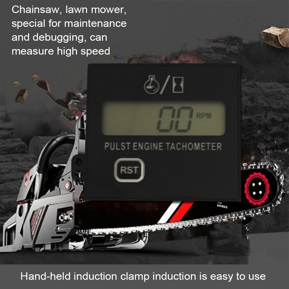 Motorcycle Chainsaw High Tachometer Gasoline Engine lawn Digital Display Inductive Pulse Speed Tachometer