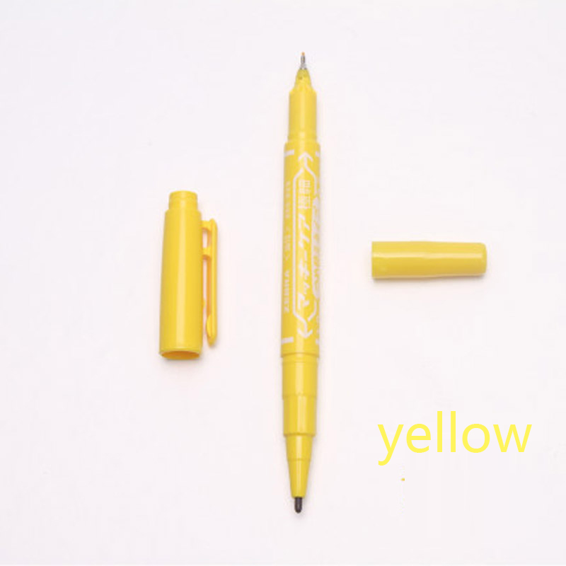 12 pièces Zèbre Huileuse Petite bicéphale Marqueur Stylo MO-120-MC à séchage Rapide Stylo N'est Pas de Décoloration, et Non toxique: Yellow