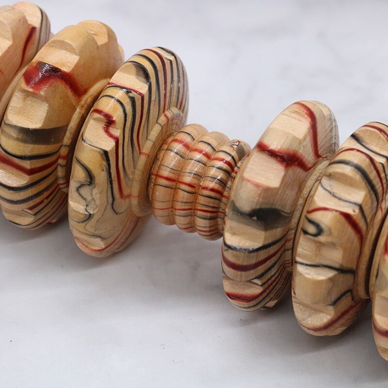 Wooden nine-wheel massage wheel massager back massage wheel abdomen roller massage stick