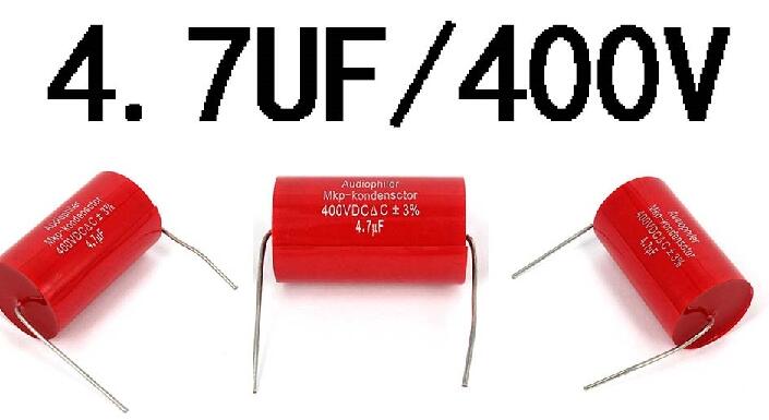 2 pieces Axial MKP 4.7 5.6 6.8 7.5 8.0 8.2 10 UF 400V Metal Film Coupling Divider Capacitor Ampl: 4.7UF 400V