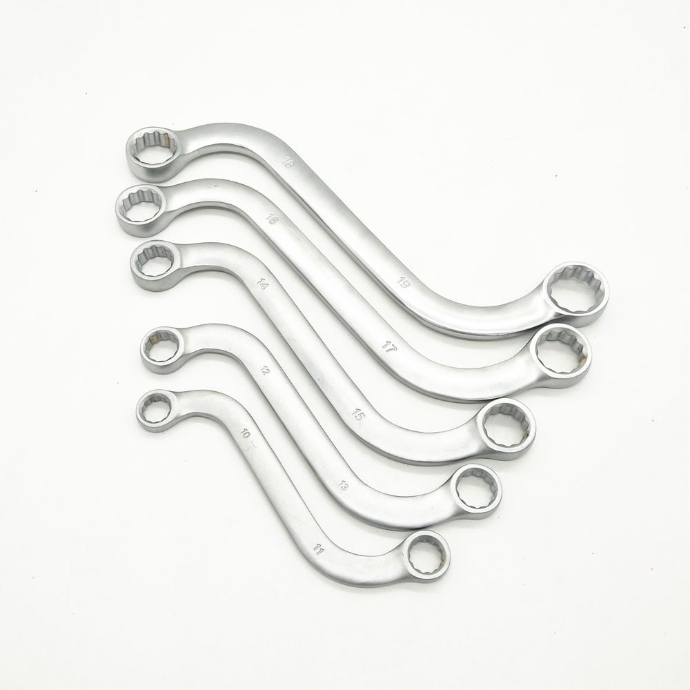 5pcs S Type 10-19mm Double Ended Ring Spanner Wrench Set