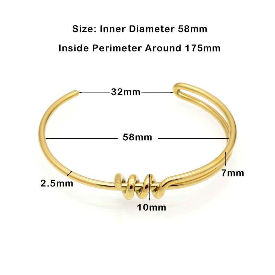 Einfache handgefertigt Kunst Knoten Armbinde Edelstahl modisch Schmuck Gold-farbe Manschette Armbänder &Ampere; Armreifen Für Frauen Felsen Schmuckstück