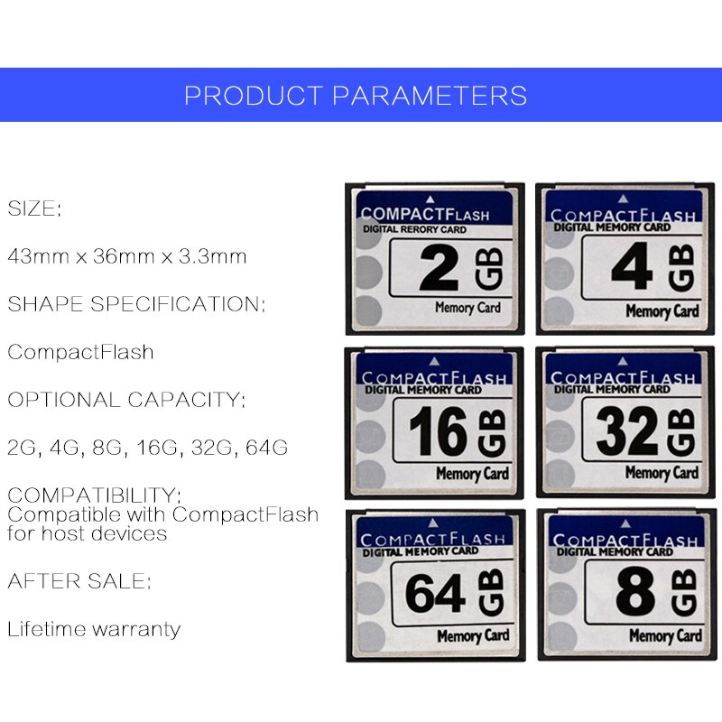 XGEGXE 133X Digital Memory Card 256MB 512MB 1GB 2GB 4GB 8GB 16GB 32GB 64GB CF Card 128GB Compact Flash Card