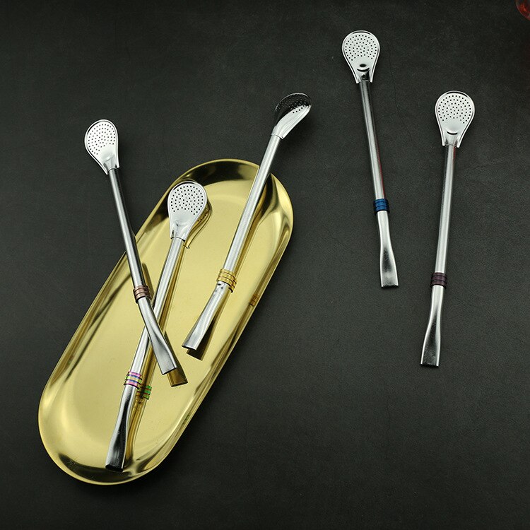 1pc słomka robić picia ze stali nierdzewnej Yerba kumpel słomy gurda Bombilla łyżki metal wielokrotnego użytku zawodowiec narzędzia akcesoria barowe