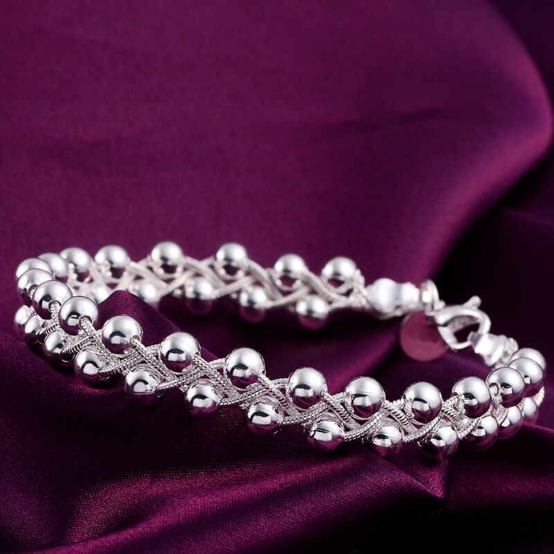 925 silber Weben Perlen Kette Armbinde Für Frauen Hochzeit Modeschmuck