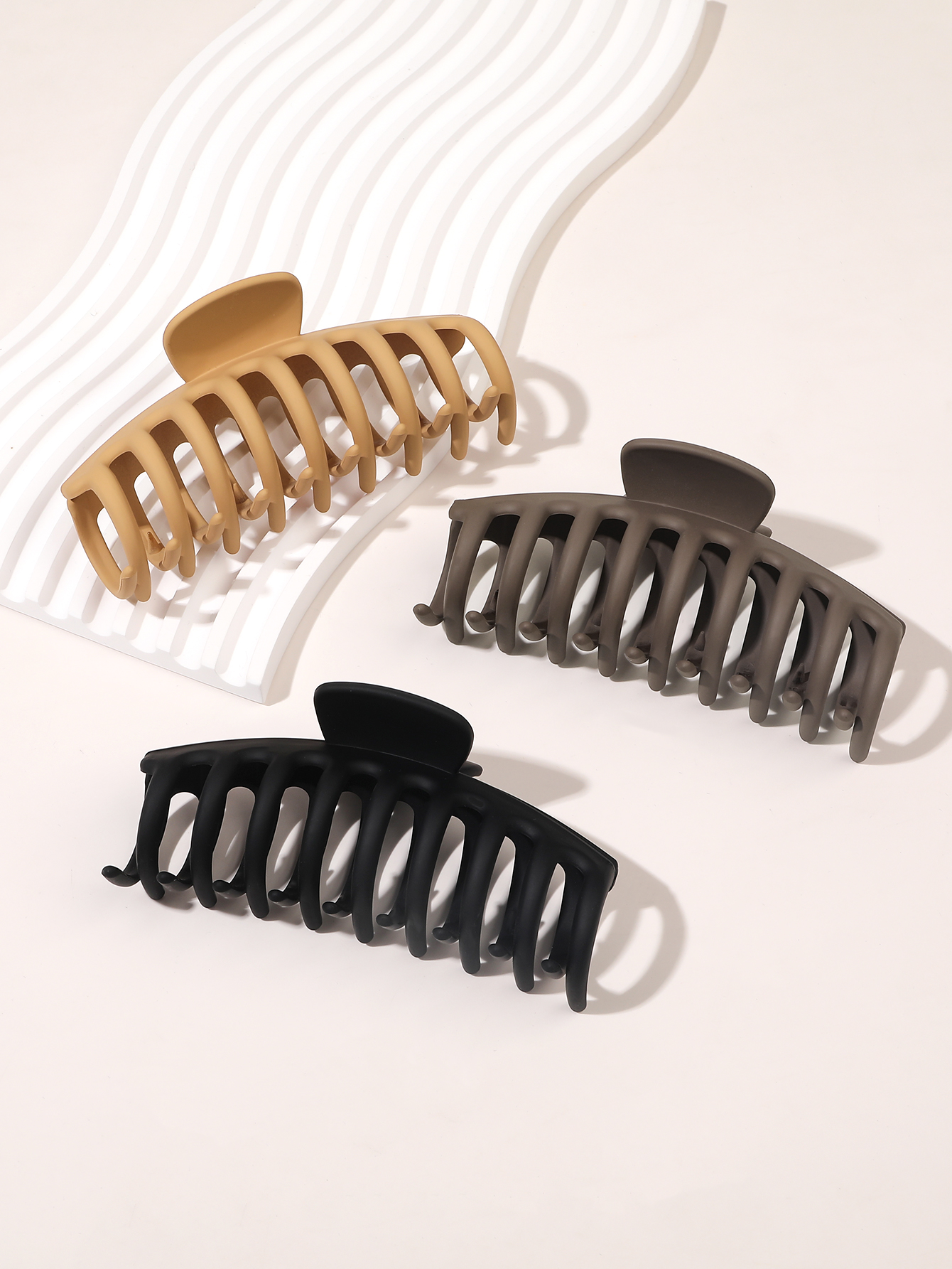 Pinzas de garra grandes para cabello grueso, pinzas para el cabello grandes para niñas, pinzas de garra mate, pinzas para el cabello neutras, paquete de 4