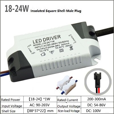 mini ballastmotstand konstant strøm sjåfør 12 watt drivkraft 3 downlight 4 søkelyset 5 taklampe 7 ballast 12w 55v: 18-24w