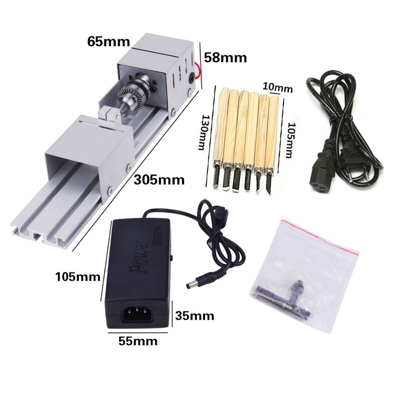 Mini Lathe Machine Wood Lathe Drill Rotary Beads Machine Polisher Table polishing Cutting 7 speed adjustment Woodworking Tools