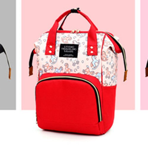 Mode Mummie Moederschap Zak Multifunctionele Luiertas Rugzak Nappy Baby Tas Met Kinderwagen Bandjes Voor Baby Care: Style 2 Red