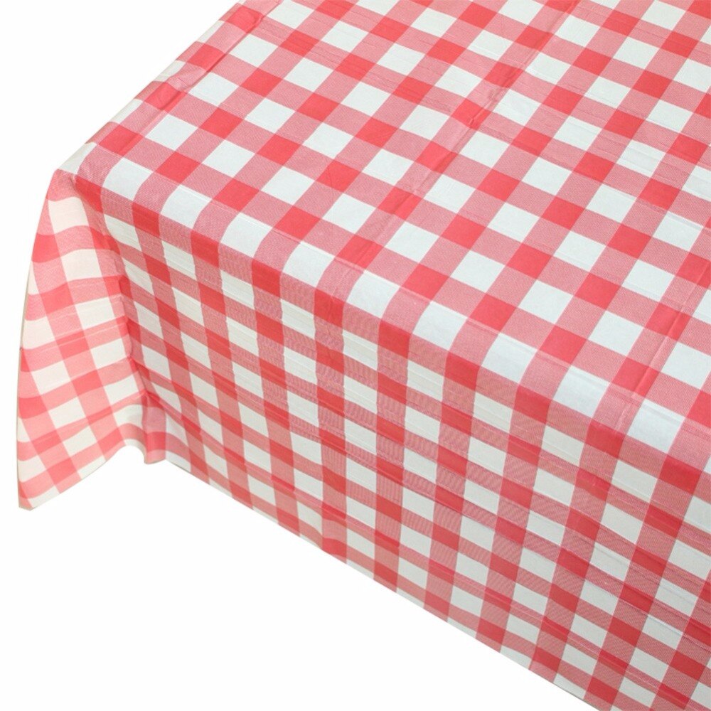 Red Plaid Disposable Plastic Table Covers Outdoor Picnic Party Table cloths Dinnerware Birthday Party Supplies