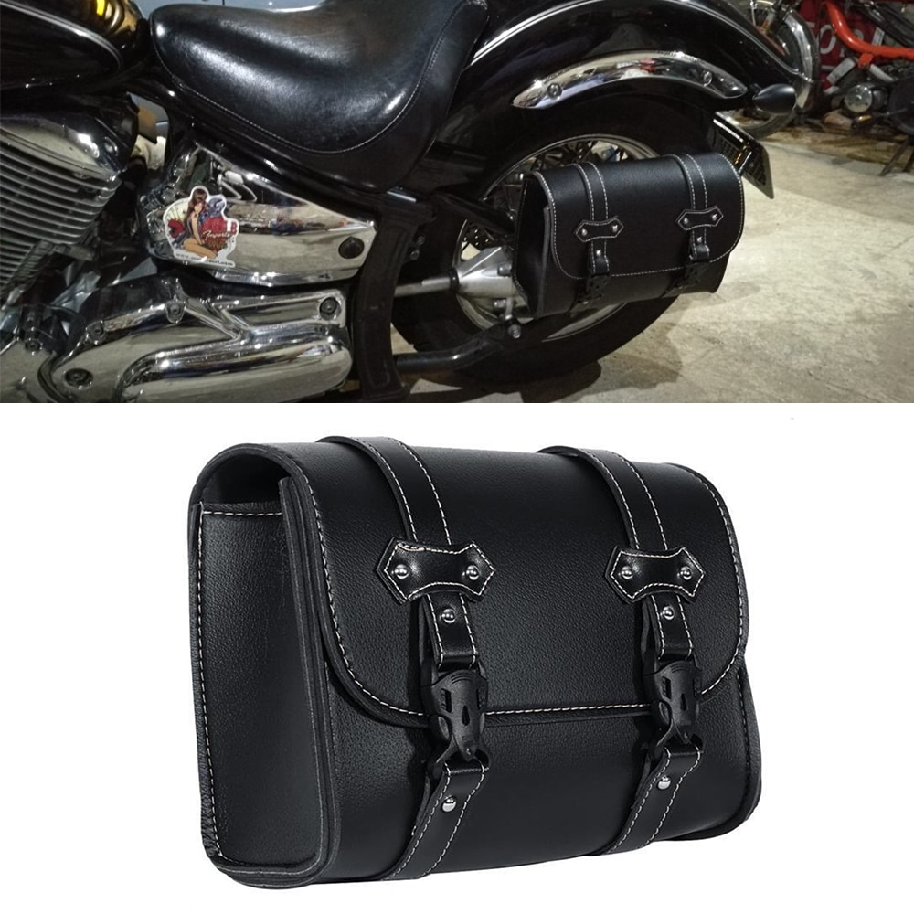 Skóra PU sakwa dla Harley Dyna Softail turystyka Sportster XL883 XL1200 XL 883 siodło boczna torba na narzędzia bagaż etui Toolbag