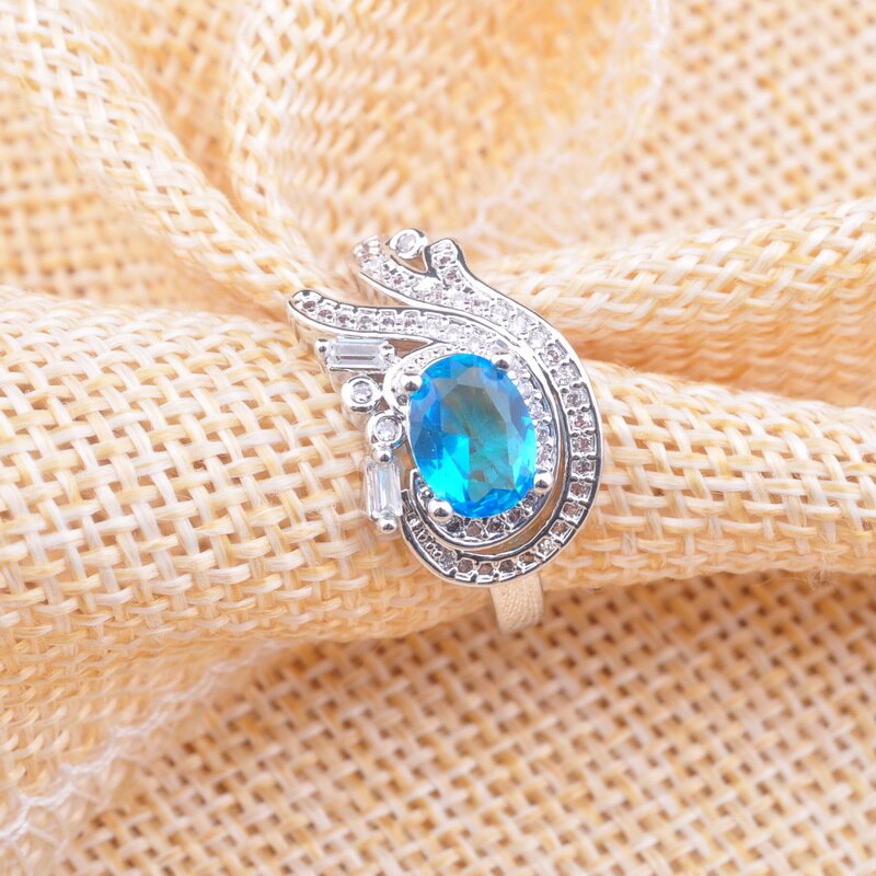 Zilver Kleur Sieraden Sets Voor Vrouwen Crystal Oorbellen Ringen Armband Ketting Kerstcadeau Koreaanse Sieraden YZ0721