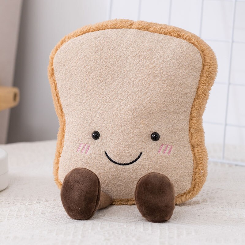 Juguete de peluche gigante para niños, muñeco suave de felpa, pan tostado, Pretzel, Croissant, Baguette, relleno de comida rápida, de cumpleaños: Small Toast