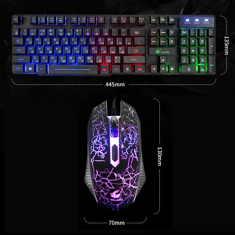 ZIYOU LANG Wired Gaming Keyboard Mechanical Feeling Backlit Keyboards USB 104 Keycaps Russian Keyboard Waterproof Computer Game