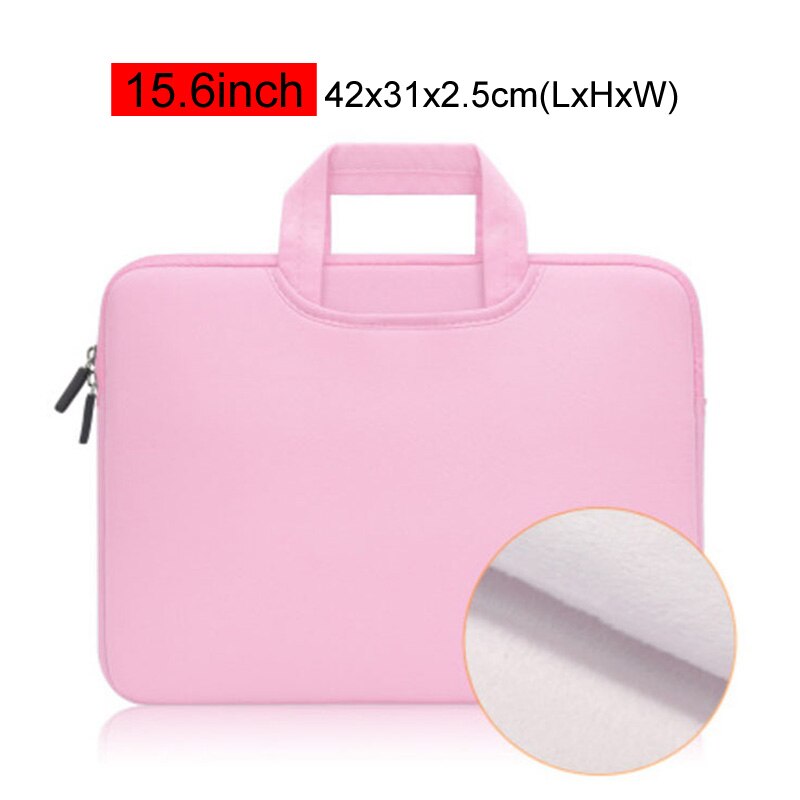 Portable Laptop Bag 11 13 14 15.6 inch Ultrabook Macbook Handbag Business Office Briefcase Notebook Ducuments Case Bags XA63C: Pink 15.6in