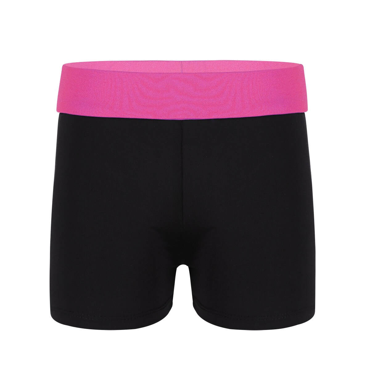 Børn piger balletshorts bred elastisk linning shorts sport gym træning gymnastik trikot til piger ballet trikot underdele: Rose rød sort / 8