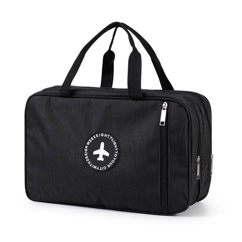 sac de sport avec poche humide chaussures compartiment Fitness entraînement voyage sac à main pour femmes et hommes: Black