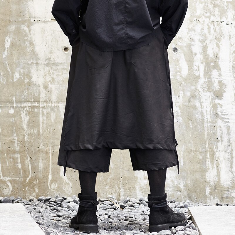Pantalones estilo japonés para hombre, falda de Kimono, pantalón harén informal, para hombre, pantalón de pierna ancha, trajes de Hip Hop Punk
