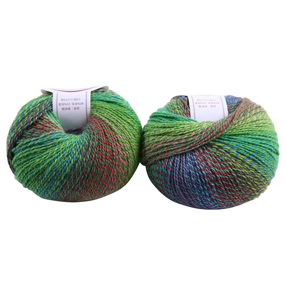 Chunky Pure Wool Ball Rainbow Colorful Knitting Crochet Yarn Craft for Sewing Autumn winter sweater Cloth Hand-knitted Yarn: 2