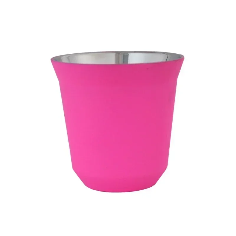 80/160/250 ml Outdoor Camping Espresso Becher Verdickt 304 Edelstahl Doppel Wand Isolierung Kaffee Tasse Tee tasse: Brown / <50ml>