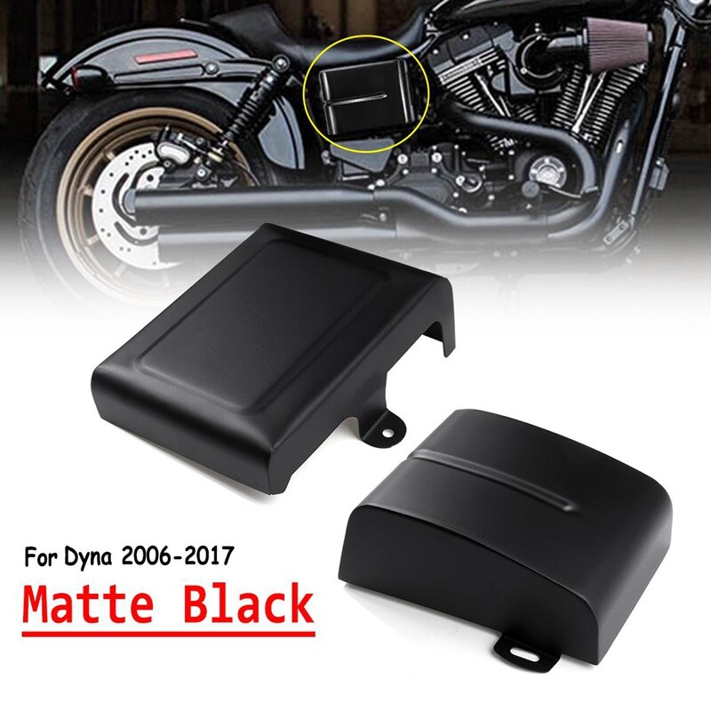 Motorrad matt Schwarz Verknüpfungen & Rechts Batterie Abdeckung Seite Abdeckung für Dyna-Fett Straße Bob 2006: Ursprünglich Titel